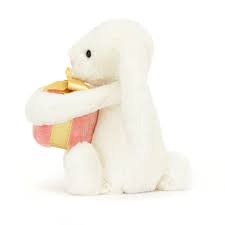 Conejito con regalo  / Bashful Bunny with Present Jellycat  18x9 cm