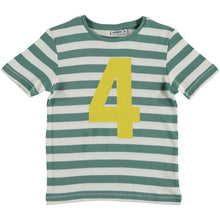 Cargar imagen en el visor de la galería, Camiseta cumpleaños manga corta, nr. 4 verde numbersforkids
