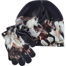 Cargar imagen en el visor de la galería, Conjunto gorro y guantes unicornios Kaya Running Unicorns molo