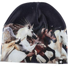Cargar imagen en el visor de la galería, Conjunto gorro y guantes unicornios Kaya Running Unicorns molo