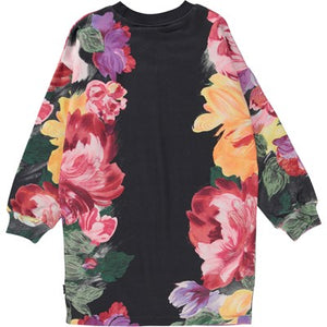 Vestido sudadera  manga larga flores   / Dress Sweatshirt Long Sleeves Floral Art Cyrella  Molo