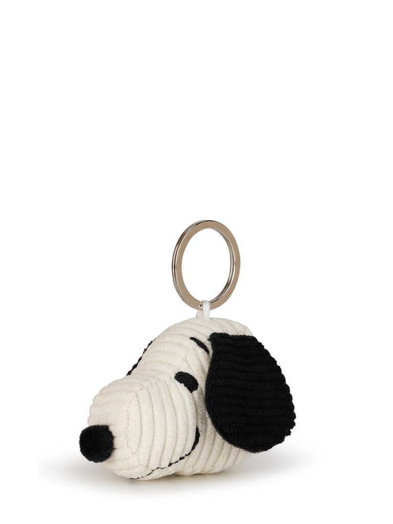 Snoopy Head Corduroy Cream Keychain