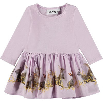 Vestido conejos / Organic Baby Dress Purple Bunnies Candi Molo