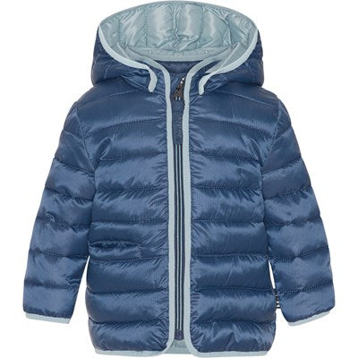 Anorak con capucha suave azul tejano / Jacket With Hood Dark Denim Harmony  Molo