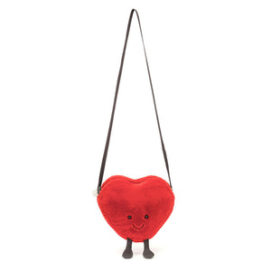Corazón rojo bolso  / Amuseables Red Heart Bag Jellycat 17x18 cm