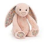 Cargar imagen en el visor de la galería, Conejo rosa con flores  / Bashful Blossom Blush Bunny Large   36x15cm
