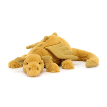 Cargar imagen en el visor de la galería, Dragon dorado / Golden Dragon Large Jellycat 19x20x66cm
