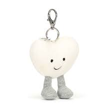 Corazón llavero  crema  / Amuseable Cream Heart Bag Charm Jellycat 13x9 cm