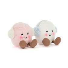 Marshmallows con orejeras /  Amuseables Toastie Pink and White Marshmallows  Jellycat 9x16x6 cm