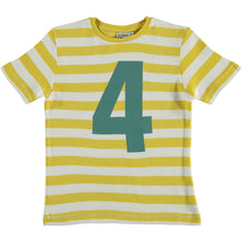 Cargar imagen en el visor de la galería, Camiseta cumpleaños manga corta, nr. 4 verde numbersforkids
