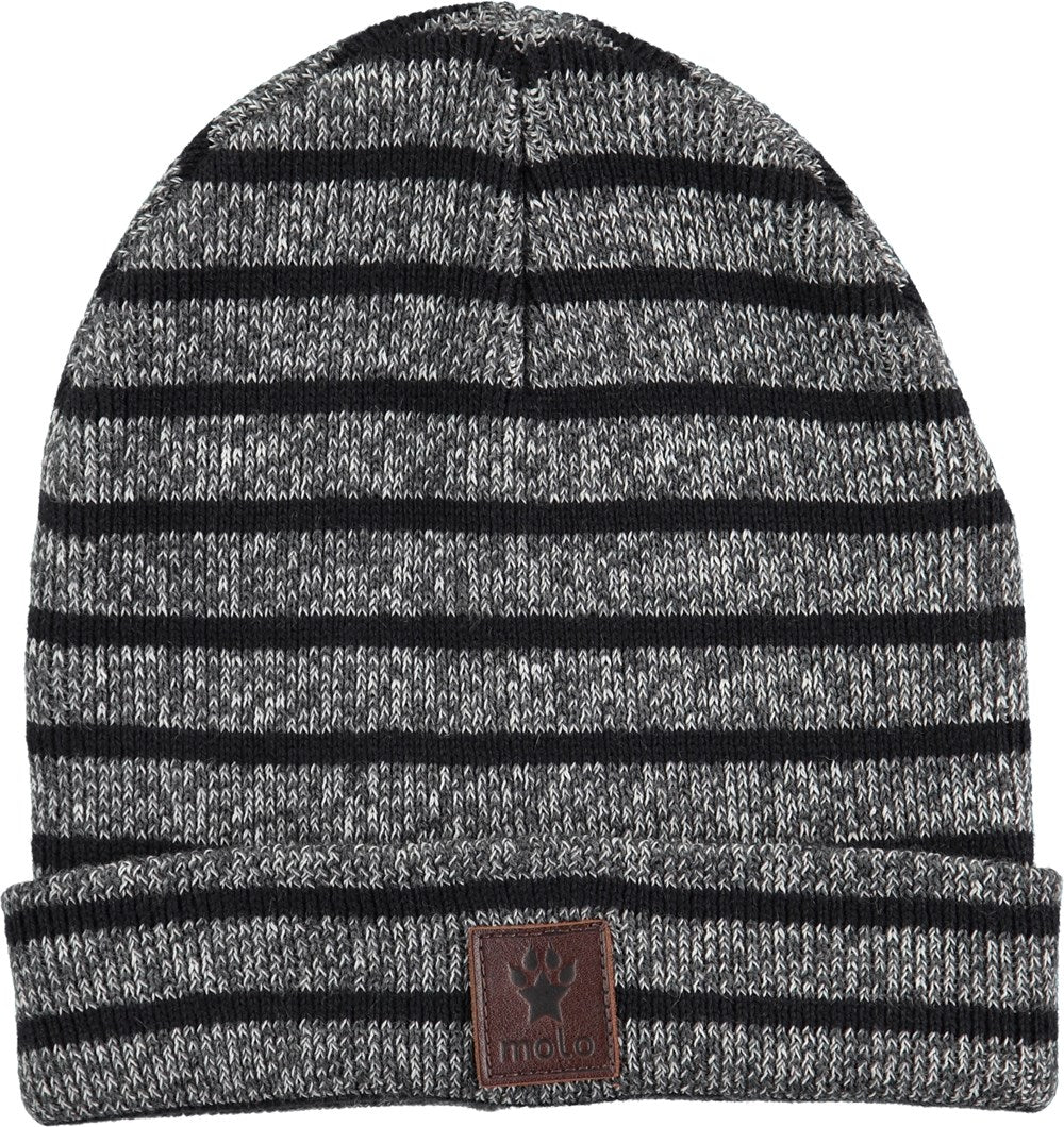 Gorro rayas negro y gris  punto  Kai Reflective Breton molo