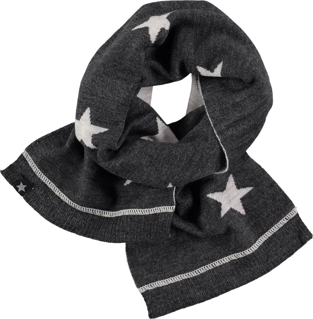 Bufanda estrellas  gris Fresh Dark Grey Melange molo