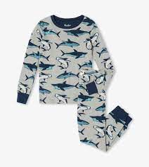 Pijama manga larga algodón orgánico tiburones   /  Swimming Sharks Organic Cotton Pajama Set Hatley